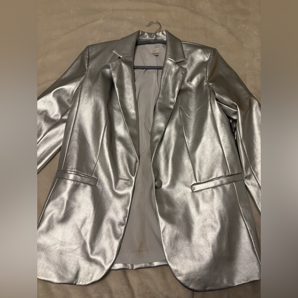 a new day Metallic Silver Blazer